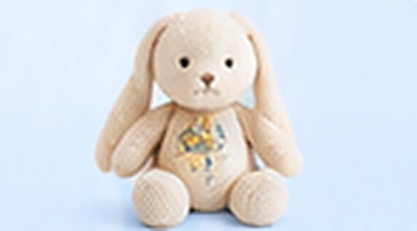 Soft knitted bunny toy